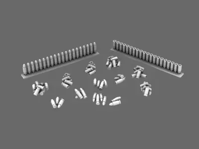 BWTF Scenic Artillery Shells Casings 3D print model