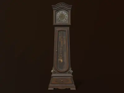 Grandfather Clock Low-poly 3D model
