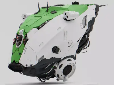 hard surface robot  Low-poly 3D model