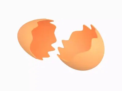 Egg Shell v1 002 Low-poly 3D model