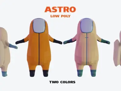 astro low poly character Low-poly 3D model