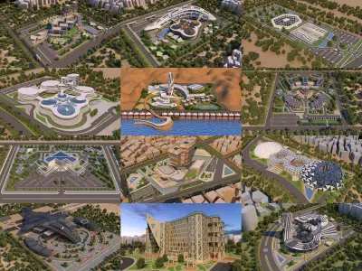 36 Architecture 3D Projects - 2D Drawings - Bundle 3D Model Pack