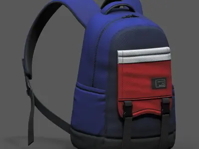 Backpack bag baggage pockets product  Low-poly 3D model