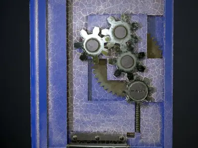 Steampunk book low poly 4 texture options Low-poly 3D model