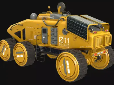 Mars Rover Concept-2-Yellow 3D model