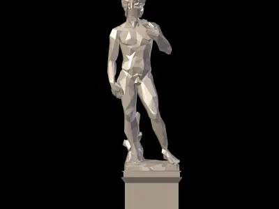 Low Poly David Statue Low-poly 3D model