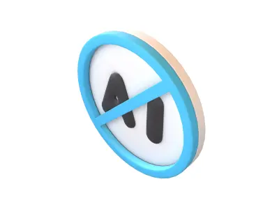 Prohibited AI Symbol V1 003 Low-poly 3D model