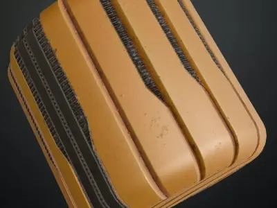 Sci-Fi Yellow Industrial Plating PBR Seamless Texture