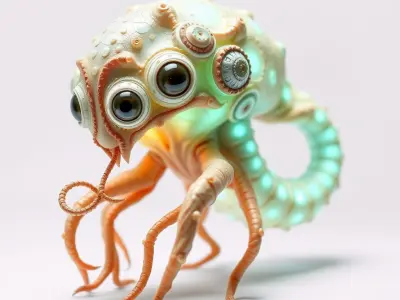 Alien Creature Model Pack for SciFi Projects Low-poly 3D model