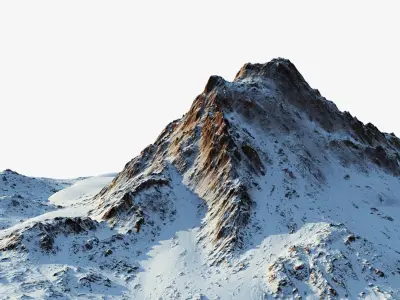 Snow mountain Low-poly 3D model