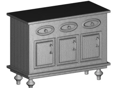 Wooden Storage Cabinet 3D model