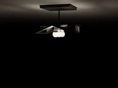 Modern Matte Black Hanging Chandelier 3D model