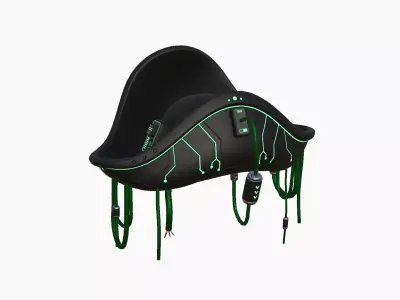 Cyberpunk Pirate Hat A07 - Character Design Low-poly 3D model