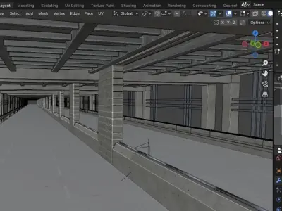  Animated classic old bridge model Low-poly 3D model