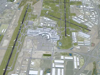 Calgary International Airport 12km Low-poly 3D model