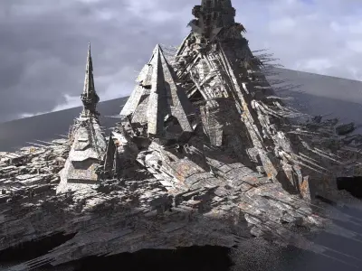 Dark Egypt Pyramid City Tower city 2 3D model