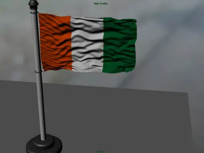 Ivory Coast flag 3D model