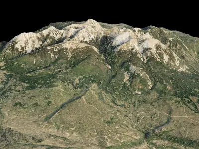Peak of Mount Waas in the La Sal Mountains 3d terrain 3D model