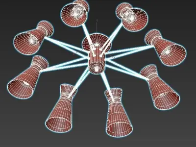 laconica ceiling light with six lights 3D model