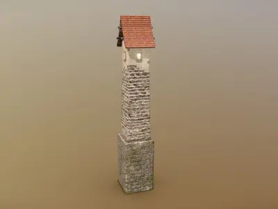 Medieval DRAGON Tower 05 Low-poly 3D model