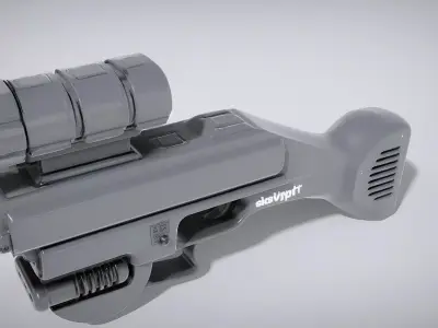 Futuristic Micro Missile Launcher Pistol Low-poly 3D model