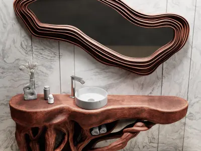 WildForm Wash No1  Organic Sink and Vanity Set 3D model