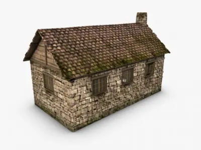 Old stone cottage 3D model purchase