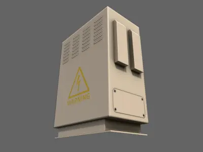 PBR Electric Box BoneWhite V3 Low-poly 3D model
