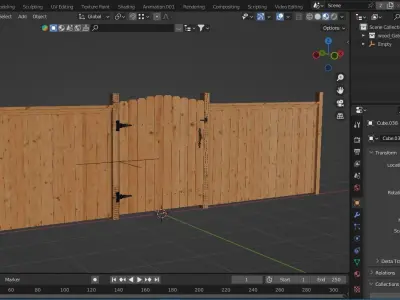 Wooden gate 3D model