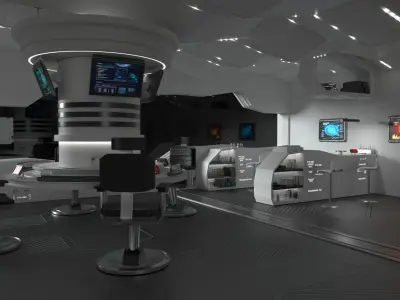 Sci Fi Interior Station 3D model