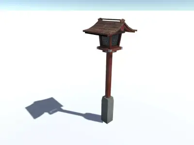 Japan Street Lamp Low-poly 3D model