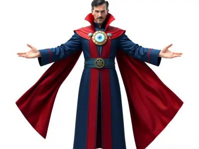 Mystic Sorcerer Rigged and Animated D Character Model Low-poly 3D model