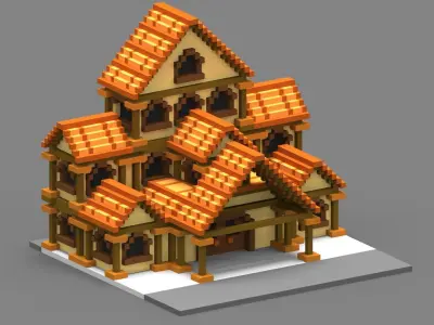 House Voxel - 33 Low-poly 3D model