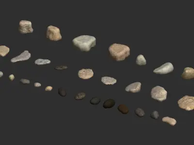 Assorted Rocks - Mix Low-poly 3D model
