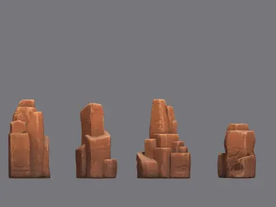 Desert Rocks Low-poly 3D model