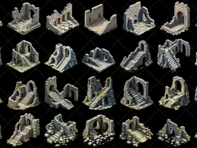 124 Transparent Fantasy Ancient Ruins Texture