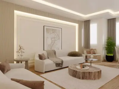 Living Room 3D Interior Scene 3D model