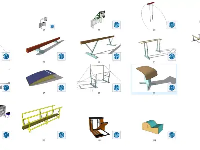 Block Pack for Gyms and Fitness Centers 3D model