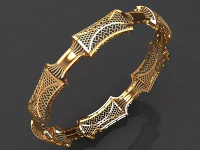 1338 Architectural Pattern Bangle 60MM-10gm 3D print model