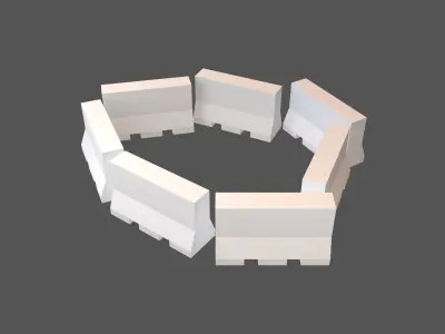 Road Barriers v4 001 Low-poly 3D model