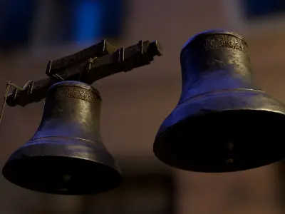 Church bell set Low-poly 3D model