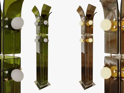 Palm Floor Lamp Blue Green Works 3D model