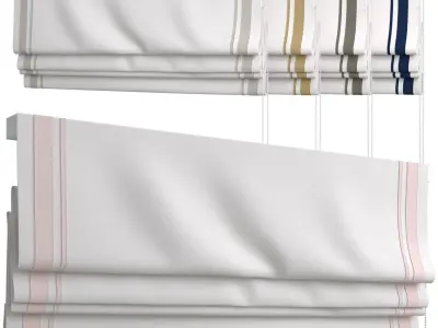 Roman Curtains 181 Roman Shade with Trim 3D model