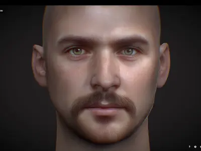 Male head Realistic Perfect Head Low-poly Low-poly 3D model