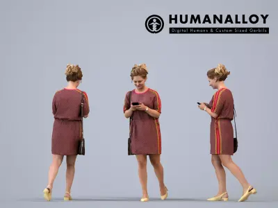 Basics0582 - A set containing 5 models of male and female 3D model