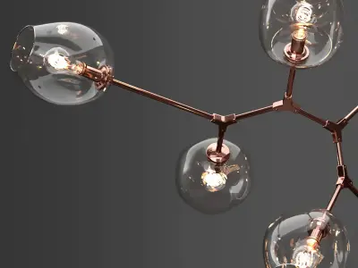 Branching bubble 9 lamps 3 3D model