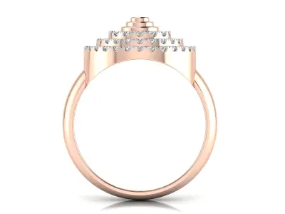 Light Weight Rose Gold Diamond Ring  -EZ PN-21001R 3D print model