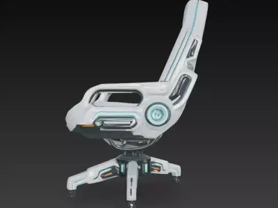 Futuristic Sci-fi chair Low-poly 3D model buy
