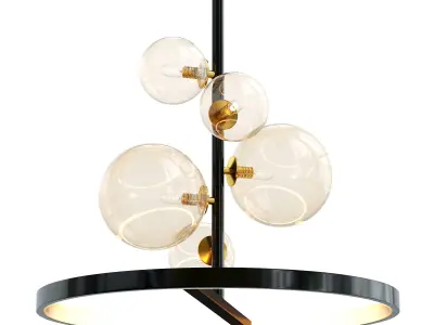 Chandelier glass spheres pendant light Low-poly 3D model