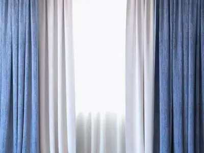 Curtains 51 Curtains with Tulle 3D model